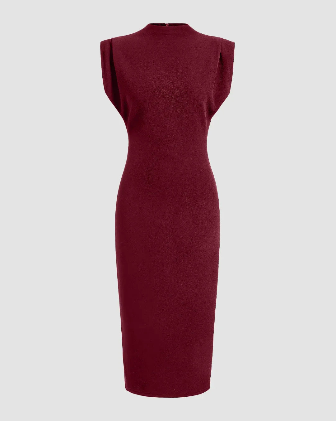 Burgundy Shoulder Bodycon Midi Dress - Littlebox India Burgundy Shoulder Bodycon Midi Dress - Littlebox India