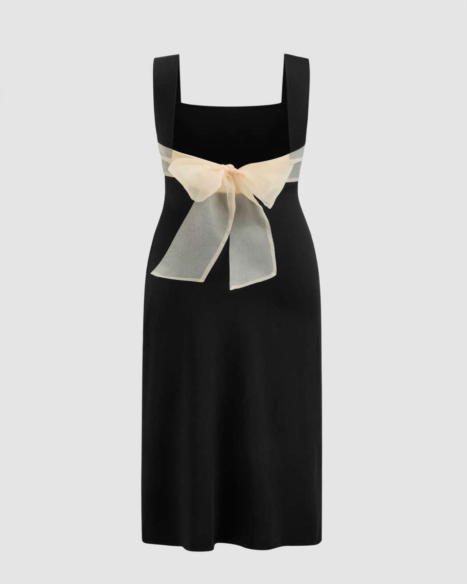 Square Neckline Ruched Chiffon Floor-length Dress Azalea Plus Size