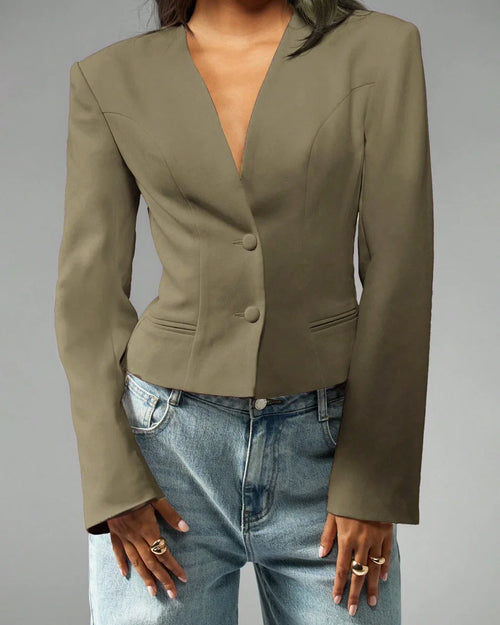 Notch Lapel Neck Tailored Fit Double Button Waistcoat in Brown