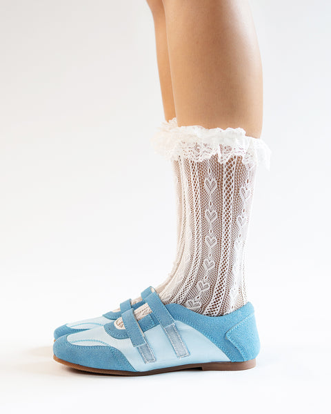 Velcro Double Strap Sporty Sneakers in Blue