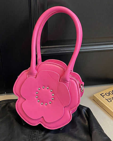 Floral Shape Mini Crossbody Sling Bag in Hot Pink