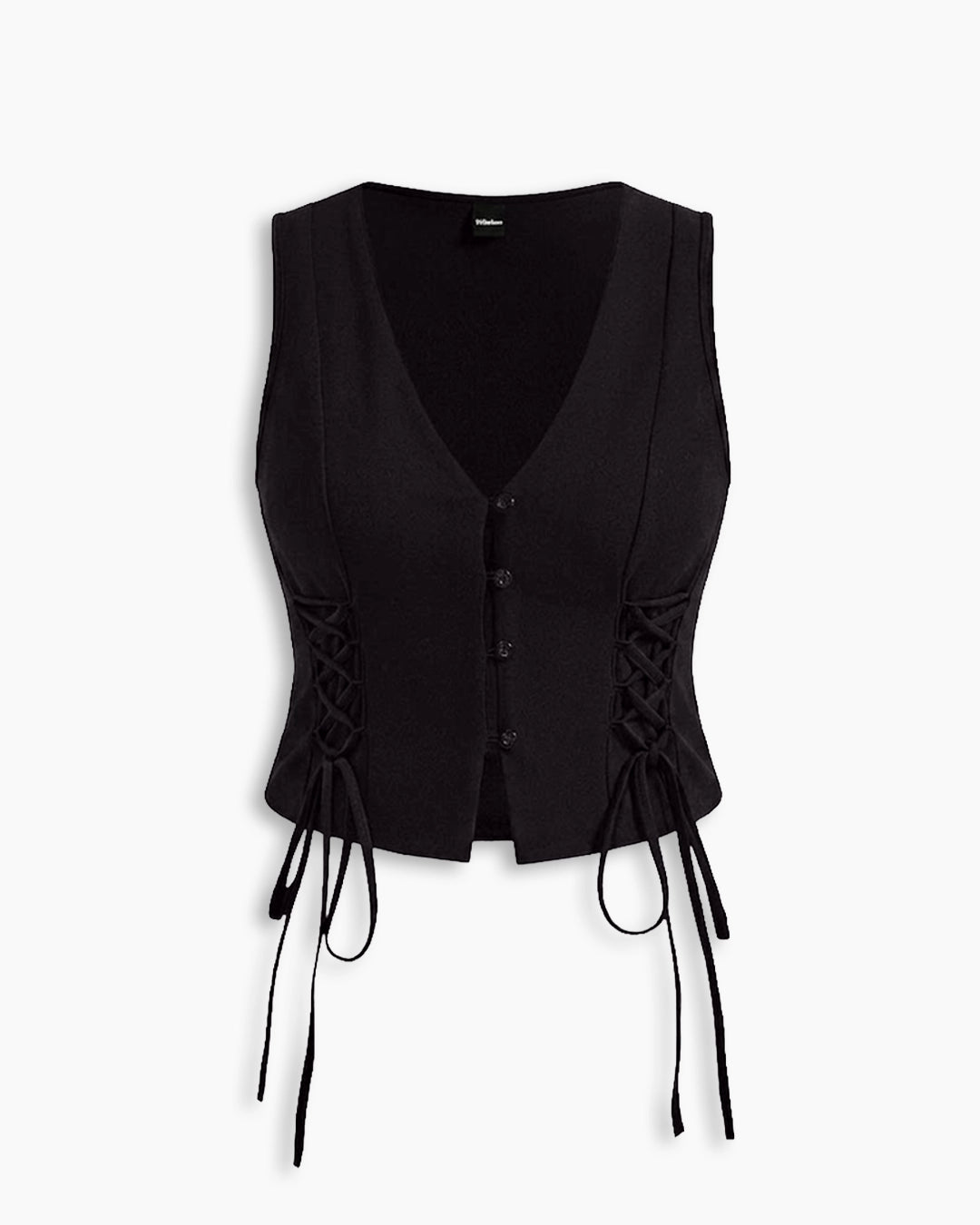 Cross Tie Strap Side Strap Crop Tank Top Curve and Plus In Classic