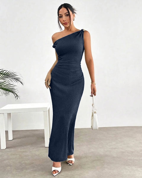 Metal Strap Detail Maxi Dress in Pageant Blue