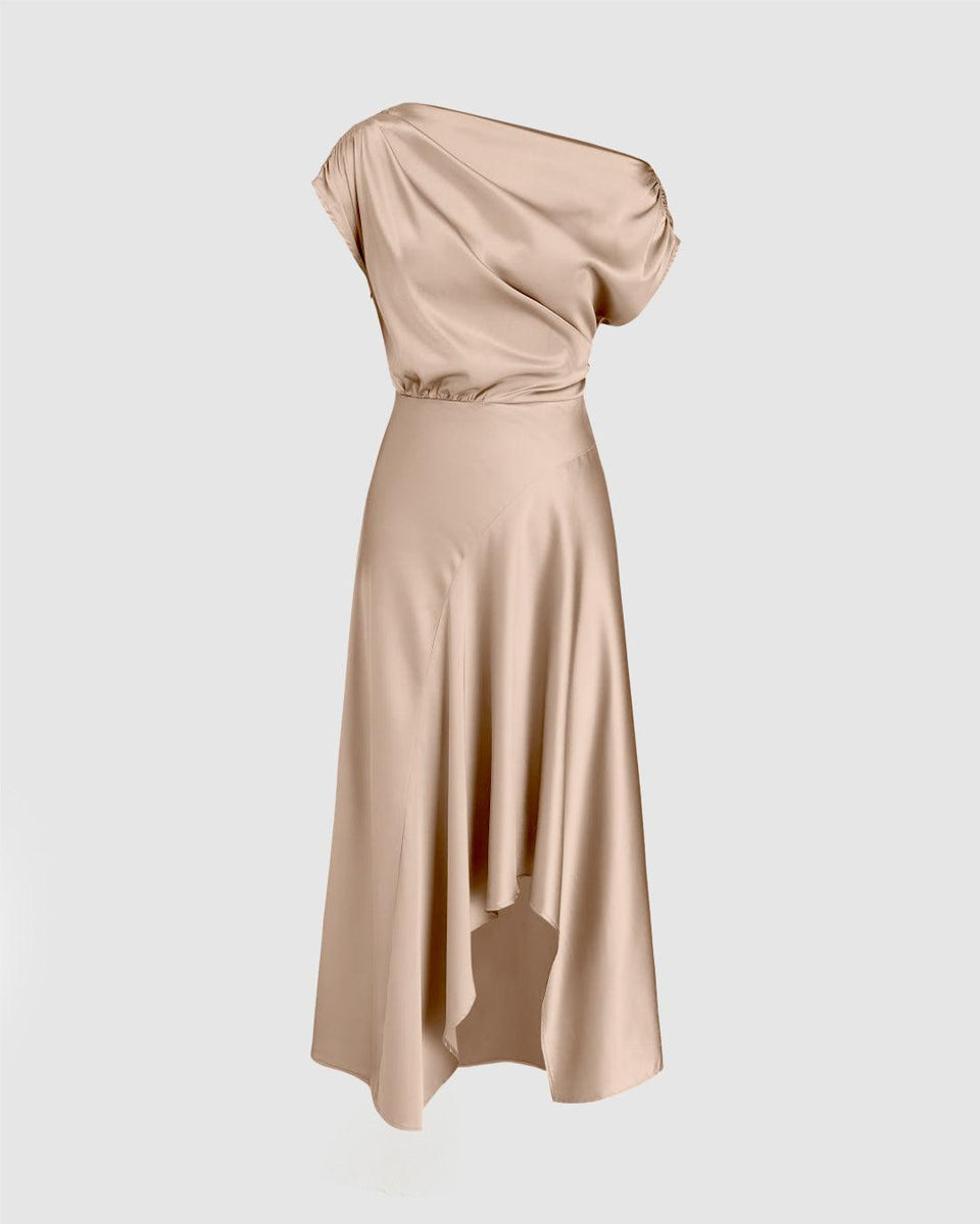 peach asymmetrical maxi dress Peach Vintage Floral Maxi Dress main image 1
