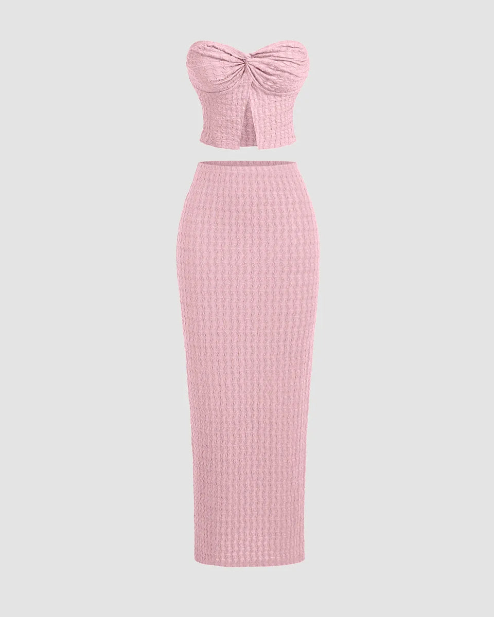 Two-Piece Set with Top and Fitted Skirt - Littlebox India Two-Piece Set with Top and Fitted Skirt - Littlebox India