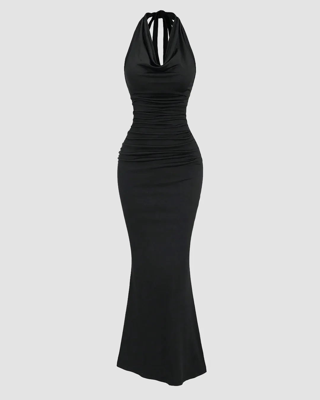 Black Halter Backless Mermaid Dress Littlebox India Black Halter Backless Mermaid Dress Littlebox India