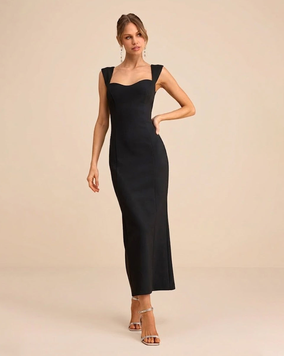 cap sleeve bodycon midi dress in Black- Littlebox India Two Ways To Style Comfortable and versatile color_Green Flower size?:XS (6 mo - 2)