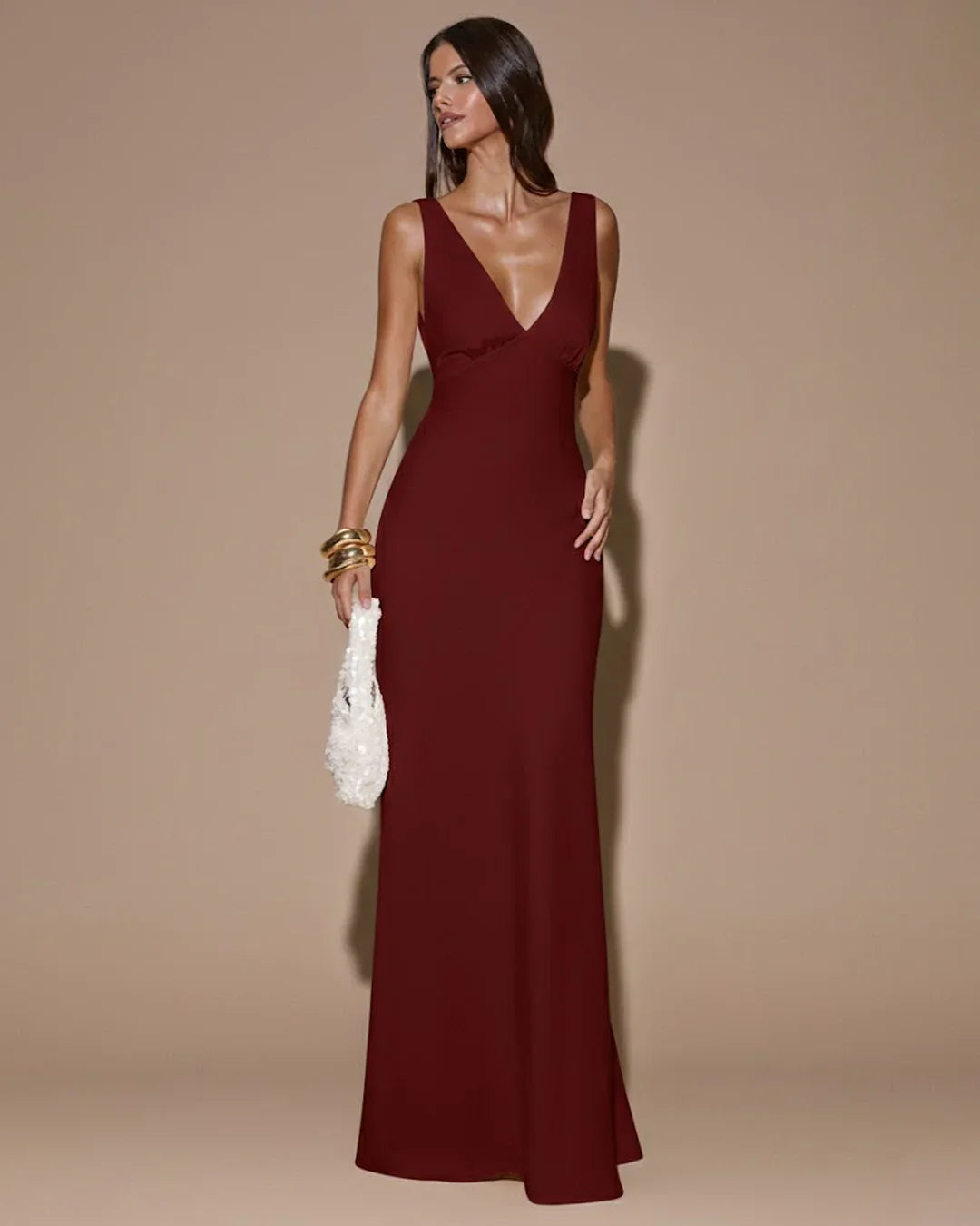 Red Deep V-Neck Backless Tie Maxi Dress Littlebox India Red Deep V-Neck Backless Tie Maxi Dress Littlebox India