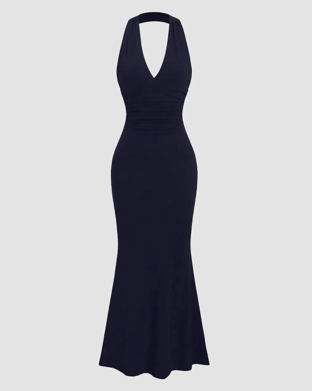 Color Halter Backless Navy Blue Mermaid Dress - Littlebox India Color Halter Backless Navy Blue Mermaid Dress - Littlebox India