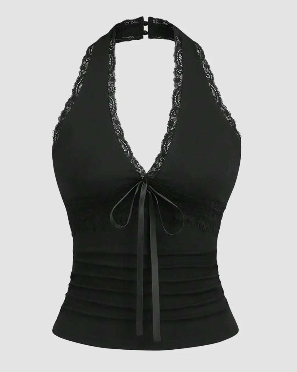 トップス [MSCHF]LACE STRAP SLEEVELESS Black S トップス [MSCHF]LACE