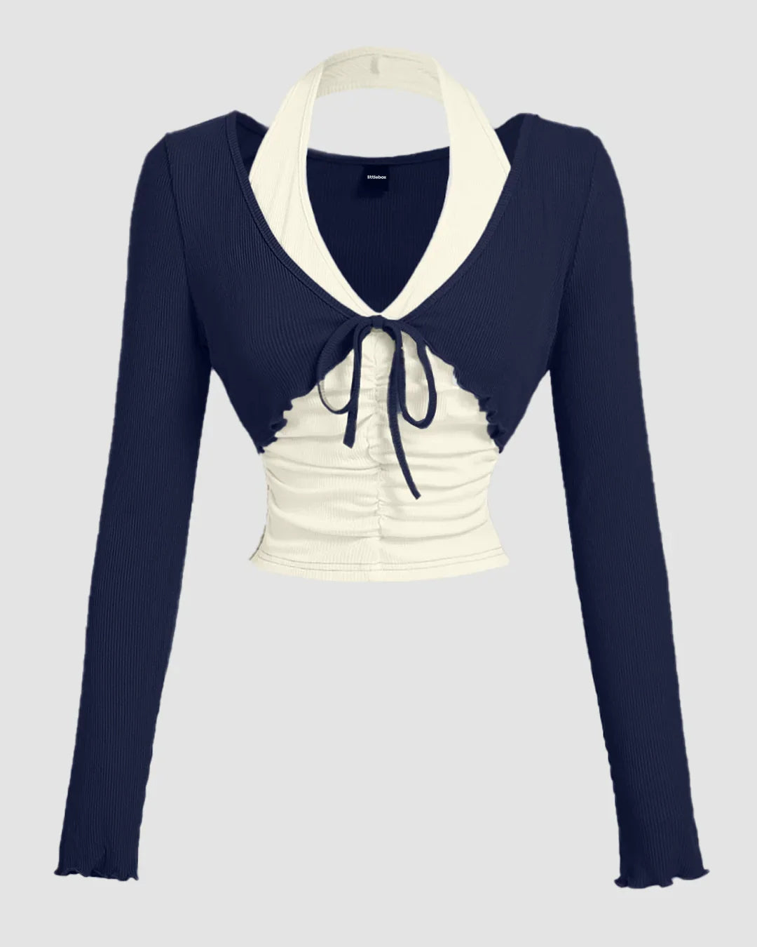 Halter Neck 2-In-1 Full Sleeve Crop Top – Littlebox India