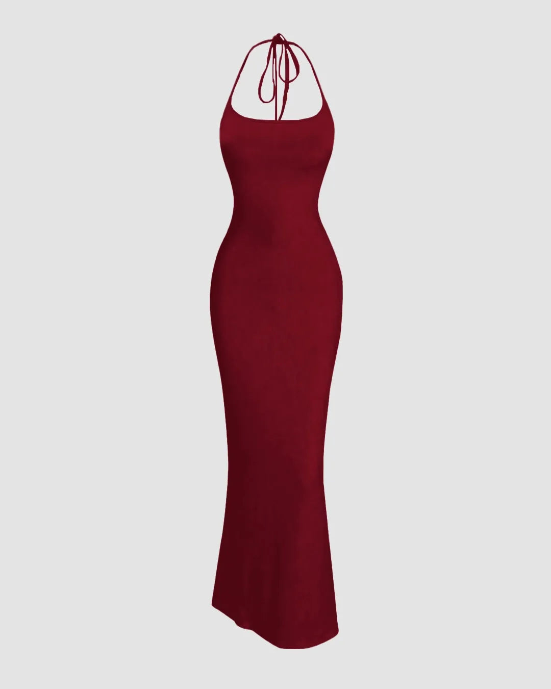 white christmas dresses Maroon Halter-Neck Bodycon Maxi Dress white christmas dresses Maroon Halter-Neck Bodycon Maxi Dress