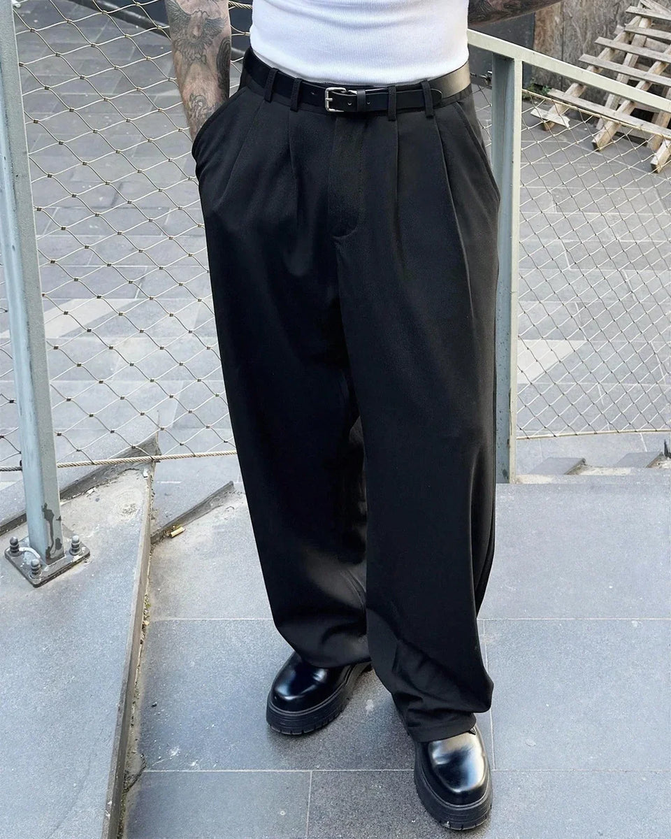 black baggy dress pants pant and versatile pants tailored for your dynamic lifestylewhether you need sharp office essentials Waist Mens Black Pleated Dress