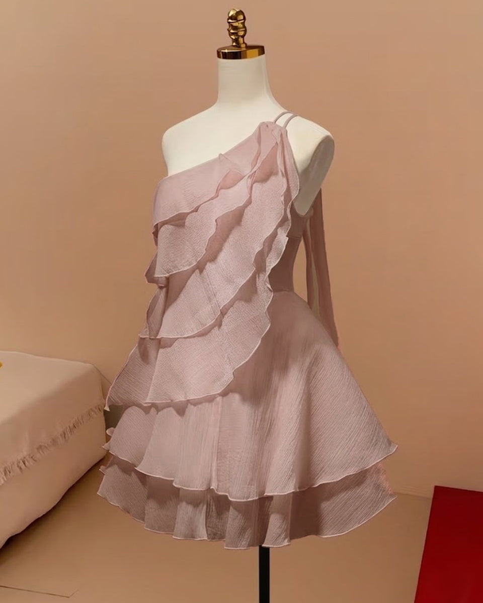 ワンピース Valentino Asymmetric Tiered Ruffle Dress Purple Ruffle Asymmetrical Dress – Littlebox India