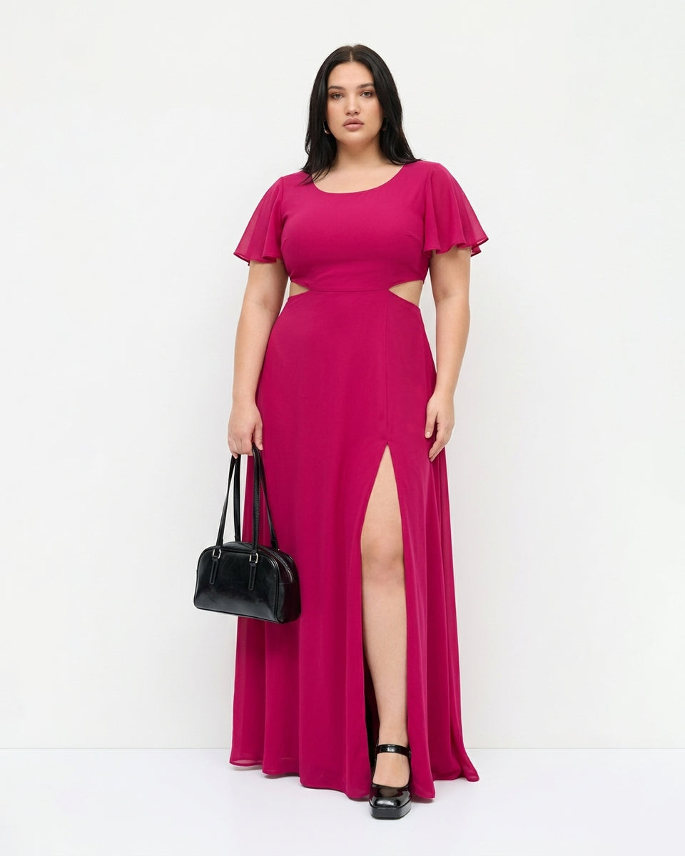 Plus Size Luxury Open Back Dress