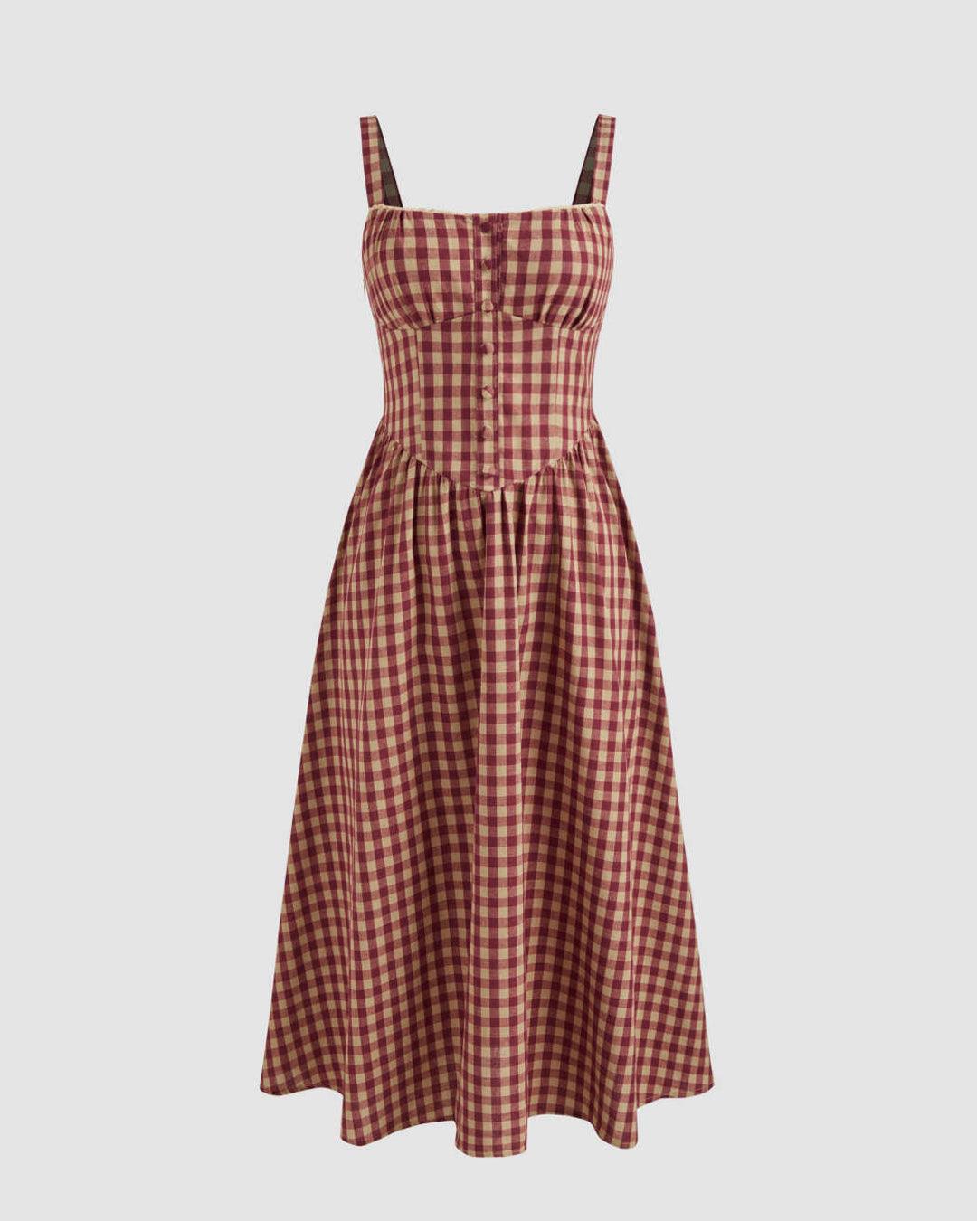 Maxi Dress Red White Gingham Dress Gingham Daydream Midi Dress Brown Brown Medium Maxi Dress Red White Gingham Dress Gingham Daydream Midi Dress Brown Brown Medium