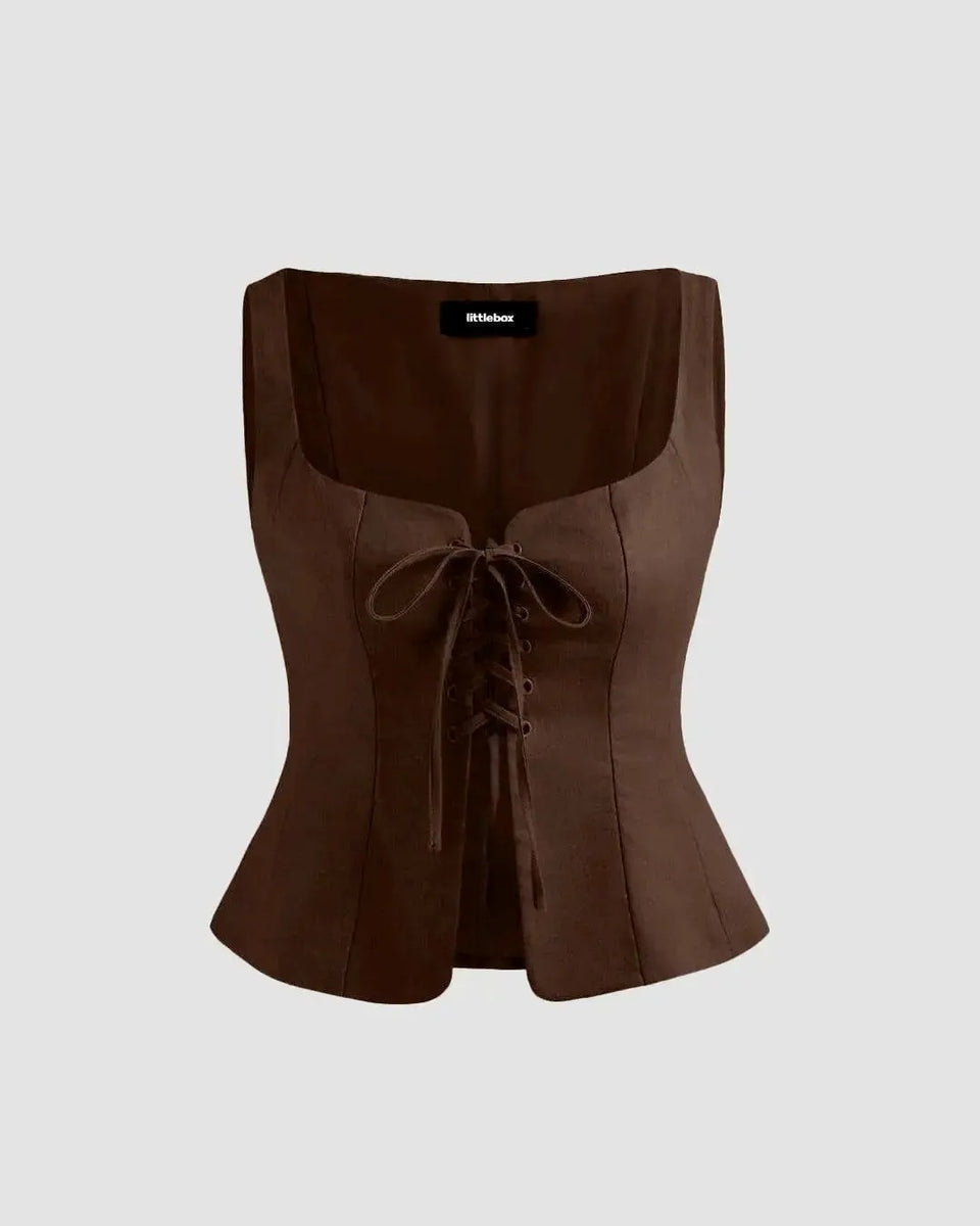 Round Neck Tank Top - Chocolate