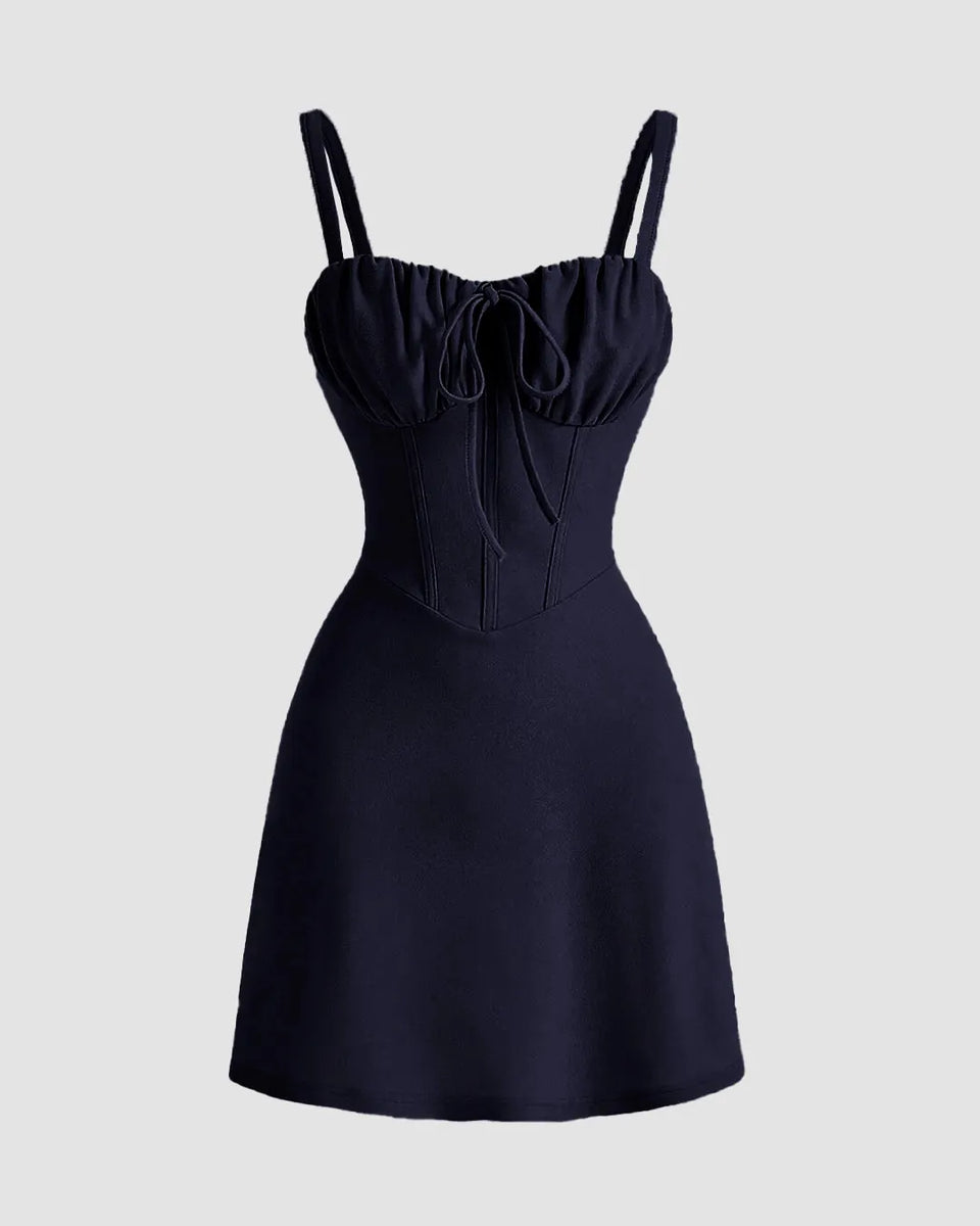 blue mini long sleeve dress Blue Bodycon Mini Dress with Gloves