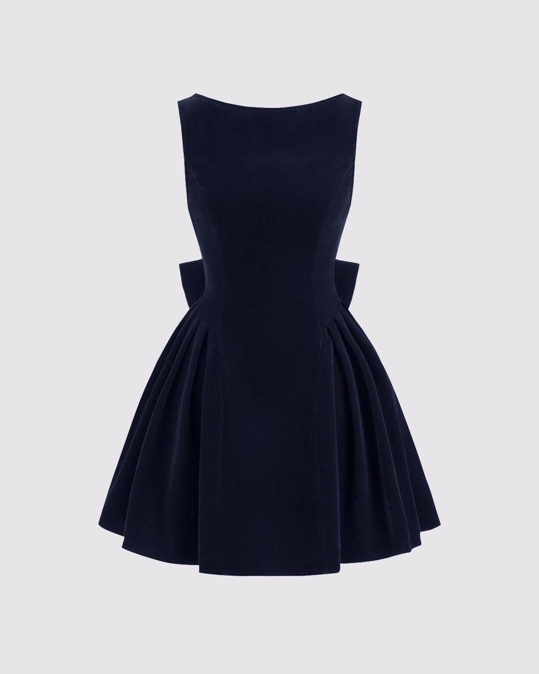 Backless Short Mini Dress In Navy Blue - Littlebox India Backless Short Mini Dress In Navy Blue - Littlebox India