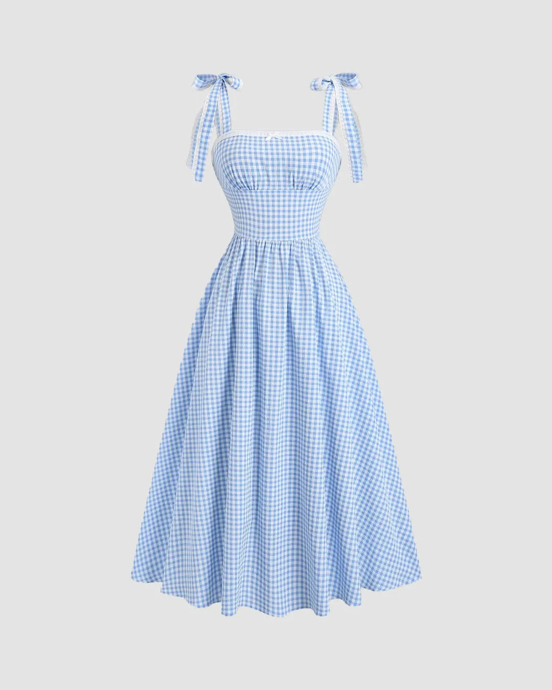 white and blue checkered dress Blue Checkered Mommy and Me Dresses