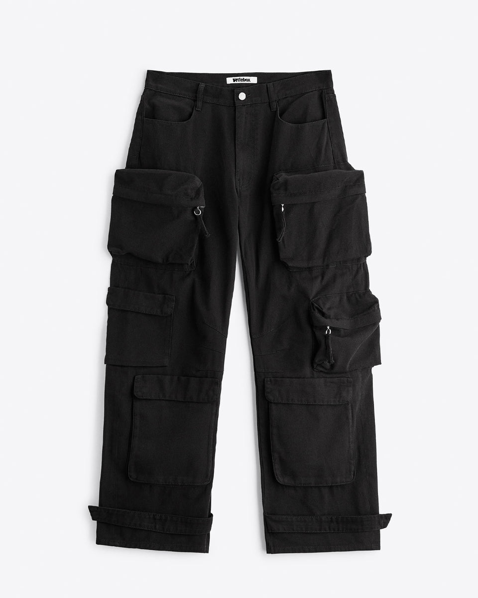 Men's Black Trouser With Utility Pockets Baggy pants