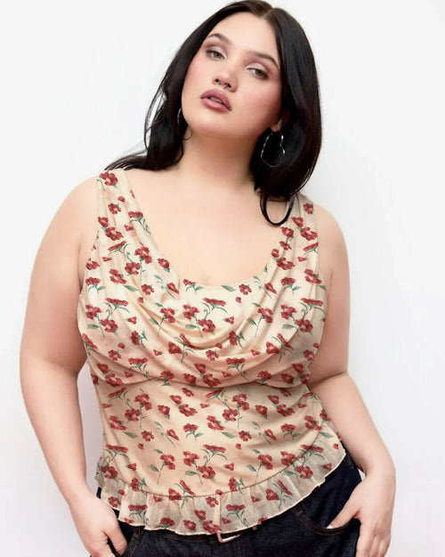 Ruffled Tie Front Peplum Top in Baby Pink - Littlebox India