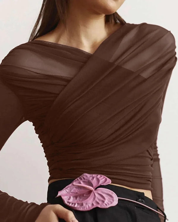 本日限定　shirred frill halter tops Buy glitchez Halter Neck Ruffles Detail Top - Tops for Women