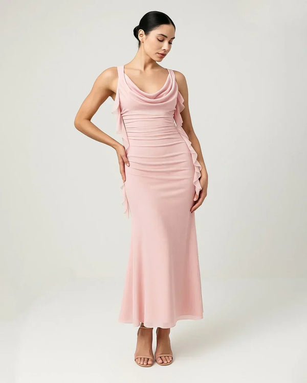 Floral Print Knotted Spaghetti Strap Cami Dress - Littlebox India