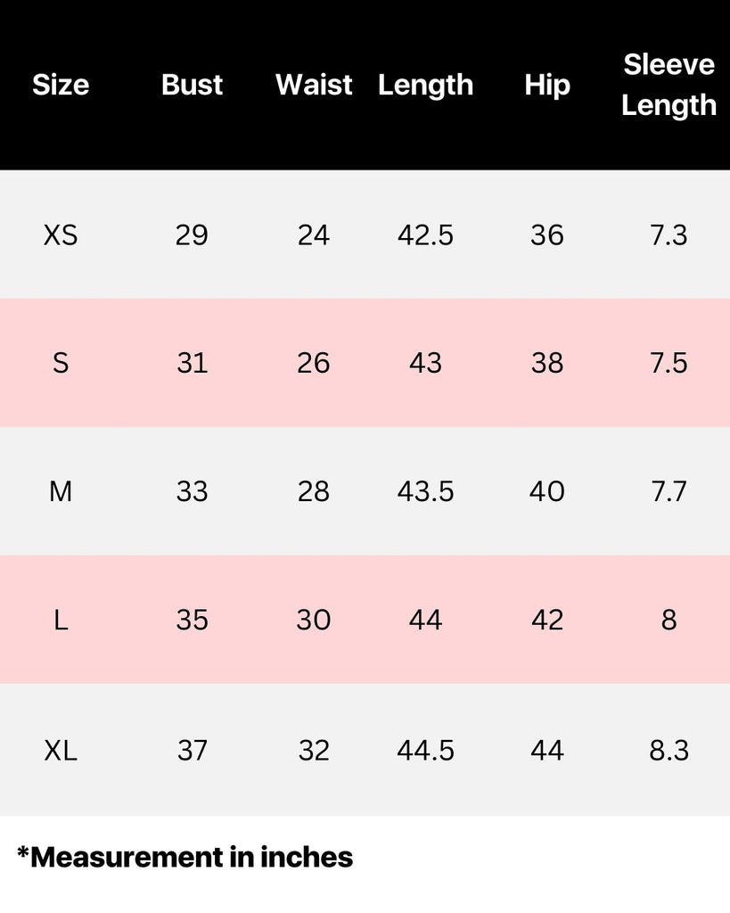 Size chart for women