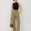 Straight Leg Formal Trousers in Mocha Brown