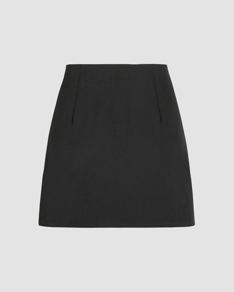 Blockcore Inspired Solid Mini Skirt In Black – Littlebox India