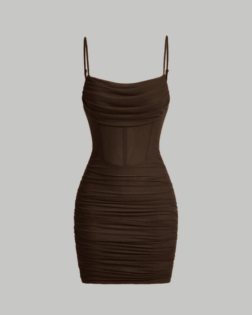 summer bodycon dress in brown