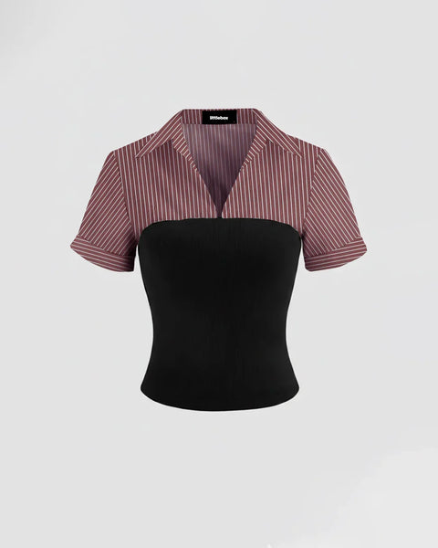 Casual Slim Fit Straight Hem Solid Short Sleeve Crop Top