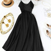 Satin Spaghetti Strap Bowknot Dress Curve & Plus in Black
