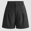 Semi-Sheer Mid-Waist Shorts in Black