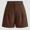 Semi-Sheer Mid-Waist Shorts in Rust