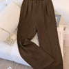 High-Waisted Wide-Leg Tailored Trousers in Brown
