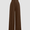 Solid Color Stylish Casual Long Pants in Brown