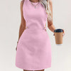 Cut Out Sleeveless Mini Dress in Pink