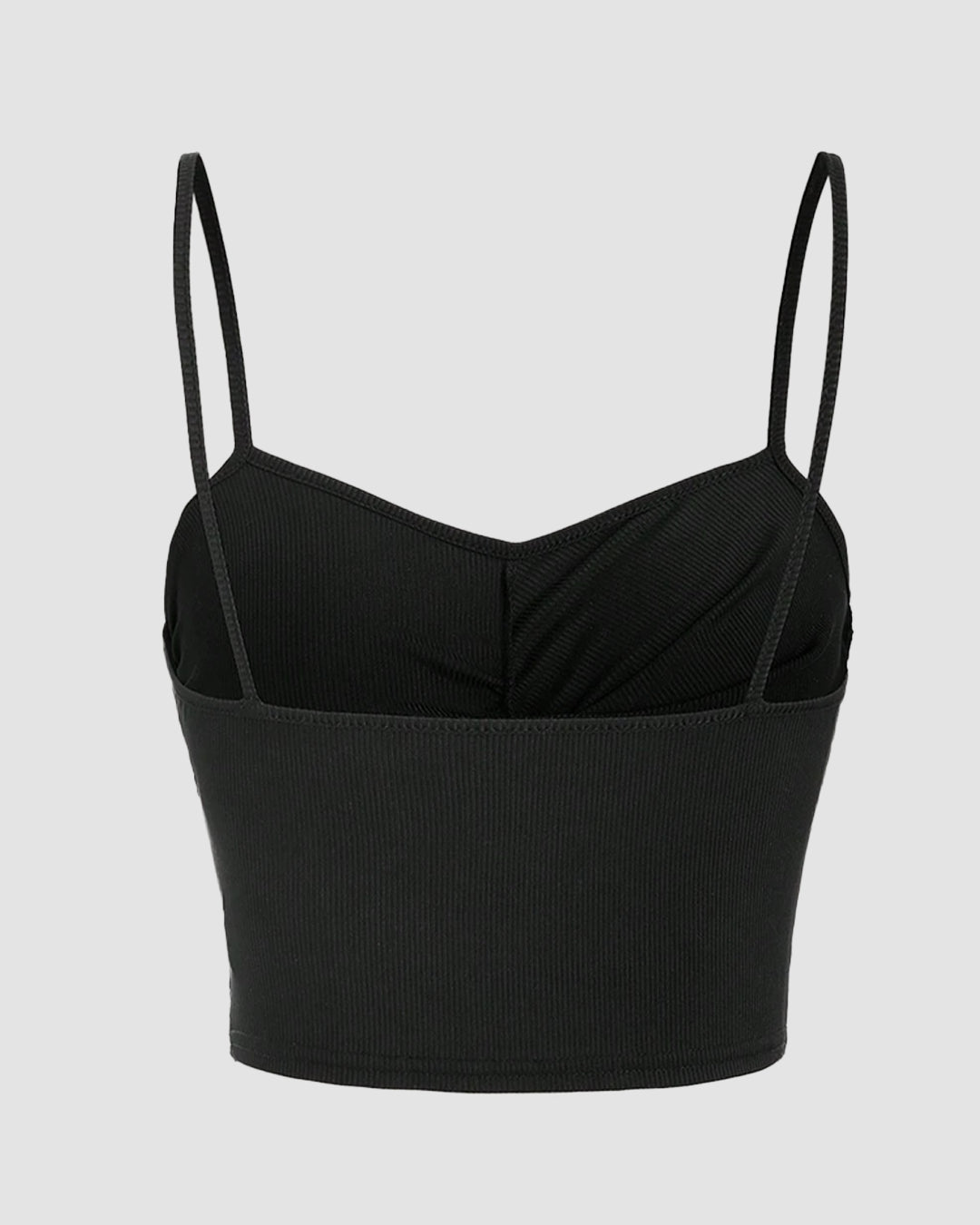 Lace Splicing Wrapped Cross Neck Camisole Top in Black- Littlebox