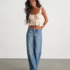 Flutter Sleeve Tank Top in Beige