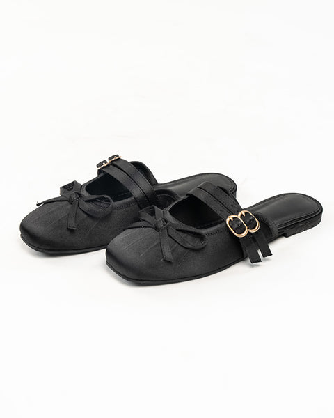 Slip-On Mule Backless Loafers in Black