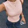 Texture Slim Fit Sleeveless Top in Baby Pink