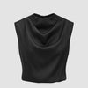 Cowl-Neck Sleeveless Top in Black