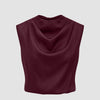 Cowl-Neck Sleeveless Top in Maroon