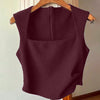 Pleated Waist Zip Back Sleeveless Tank Top in Maroon