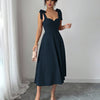 Sleeveless Tie-Up Bow A-Line Dress in Pagent Blue