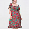 Floral Midi Puff Sleeve Flowy Dress Curve & Plus