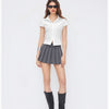 Polo Collar Neck Short Sleeve Shirt in White
