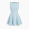 Boat Neck Ruffle Hem Mini Dress in Sky Blue